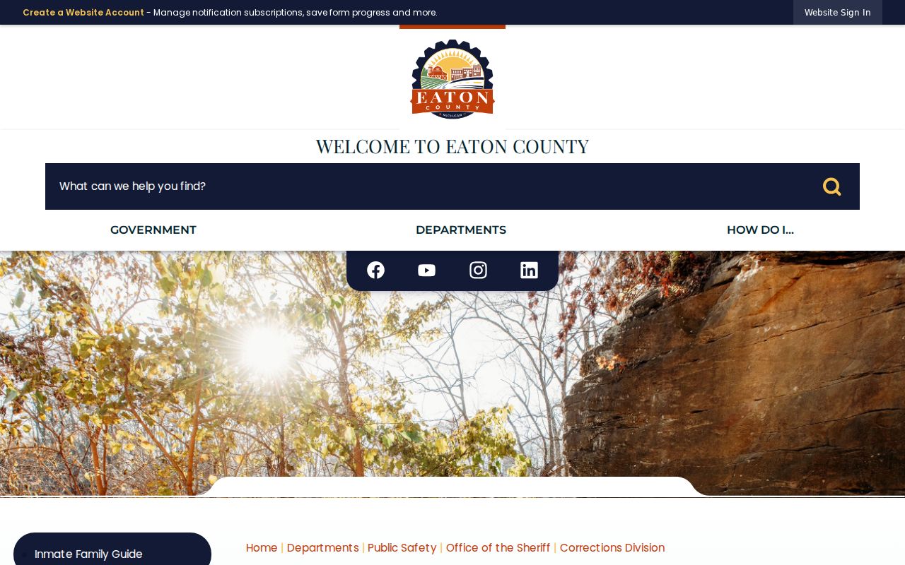 Eaton County jail and corrections page for arrest warrant custody questions