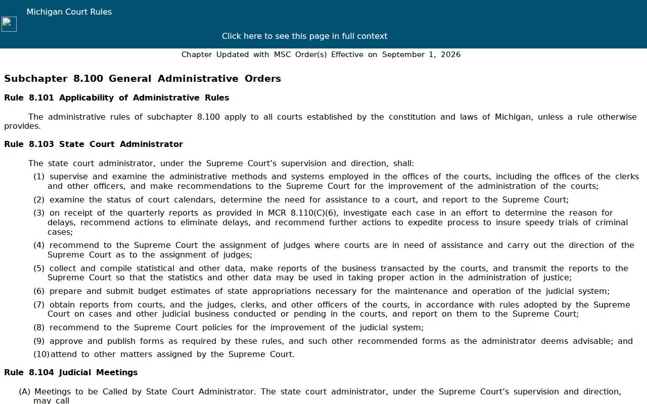 Michigan court record access rule page for Eaton County most wanted and warrant record questions